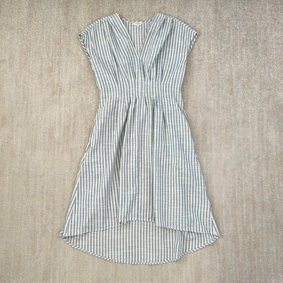 Max Studio Smocked Striped Cotton Summer Boho Hilo Midi Dress With Pockets XL - Picture 1 of 11